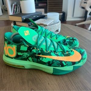 Nike Zoom KD 6 VI Easter 599424-303 2014  Green Camo Orange Men’s Size 12